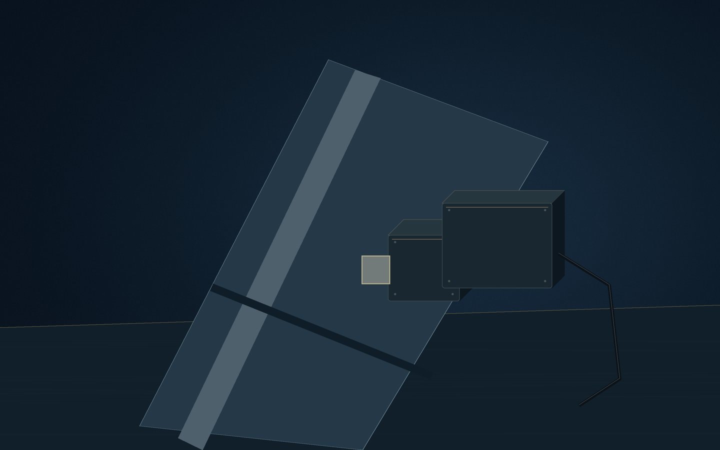 Small dark camera attached to the focuser of a reflecting telescope